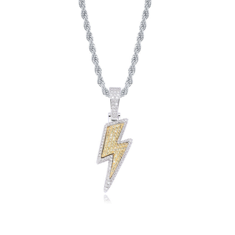 Full zircon personality hip-hop hipster necklace