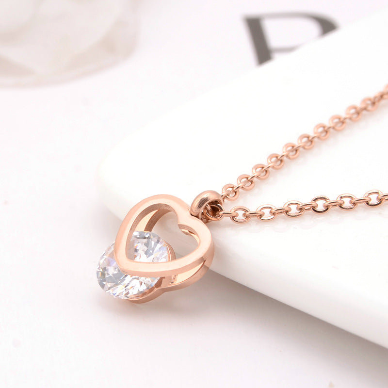 Women's Diamond-embedded Love Necklace