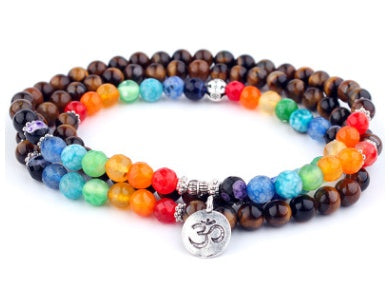 Natural Stone Bead Mala Bracelet