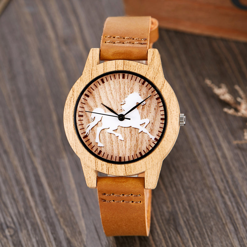 New Imitation Wood Design Couple Watch Man