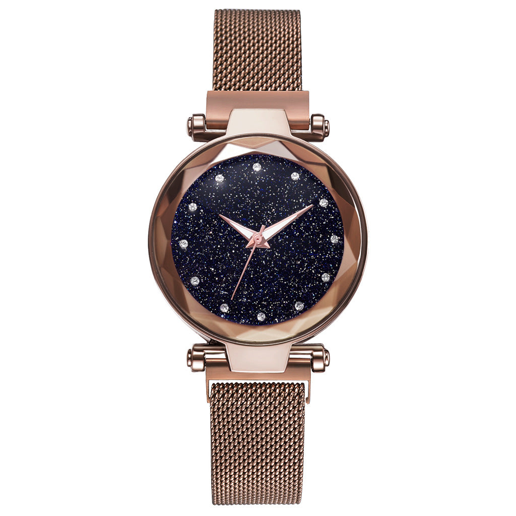 Luxury Women Watches Bracelet Set Fashion Elegant Magnet Buckle Ladies Starry Sky Watch Set Relogio