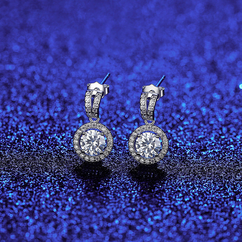 Moissanite Sterling Silver Stud Earrings
