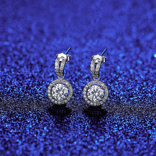 Moissanite Sterling Silver Stud Earrings