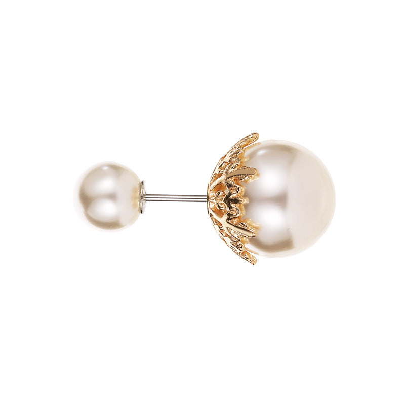 Double-headed Pearl Pin Simple Anti-glare Brooch