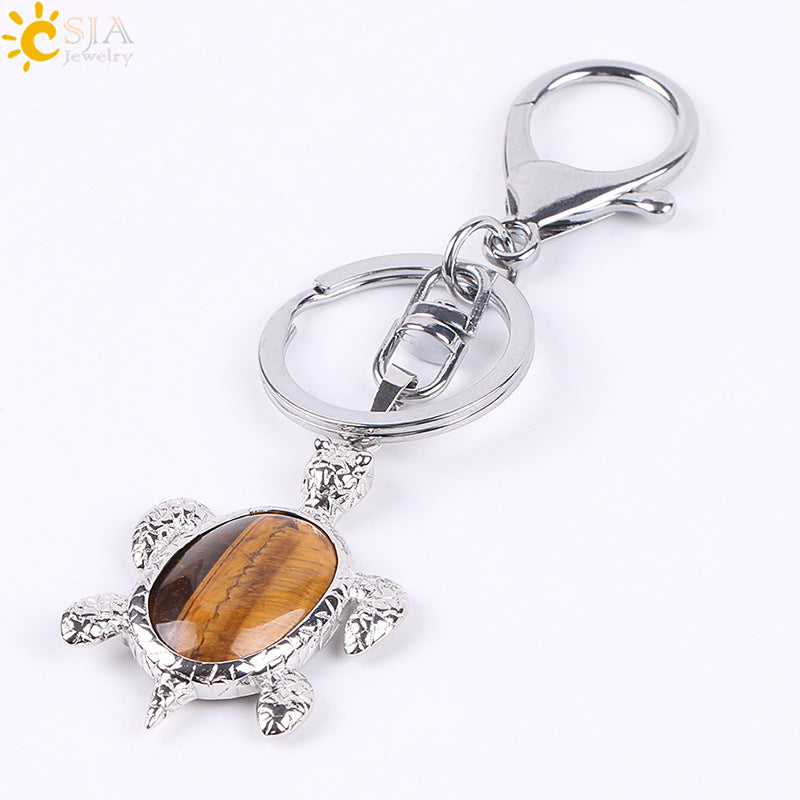 Natural Stone Crystal Key Chain