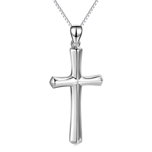 Sterling Silver Religious Cross Pendant Faith Hope Love Necklace Birthday Jewelry Gifts Unisex
