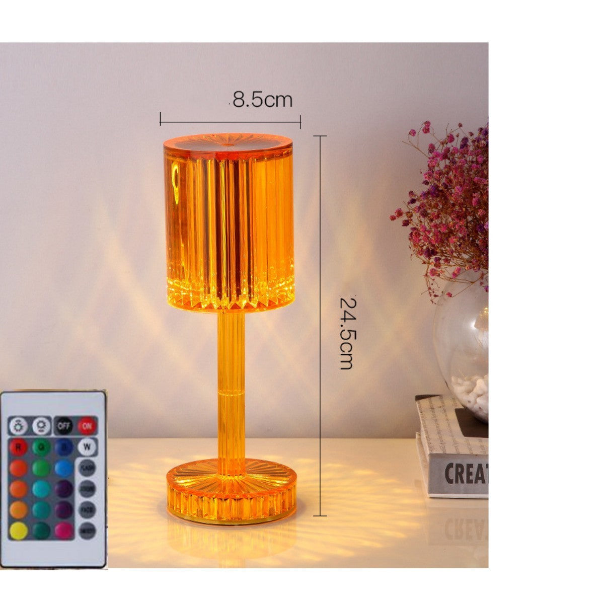 Elegant Crystal Table Lamp with Touch Control & Dimmable LED