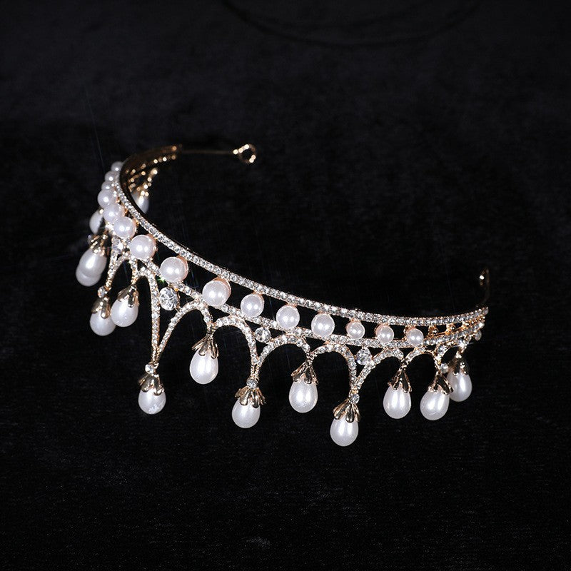 Crown Rhinestone Pearl Baroque Headwear