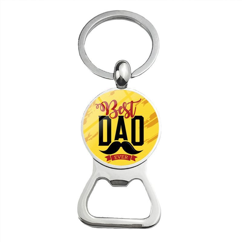 Cute Super Papa Dad Beer Bottle Opener Keychain