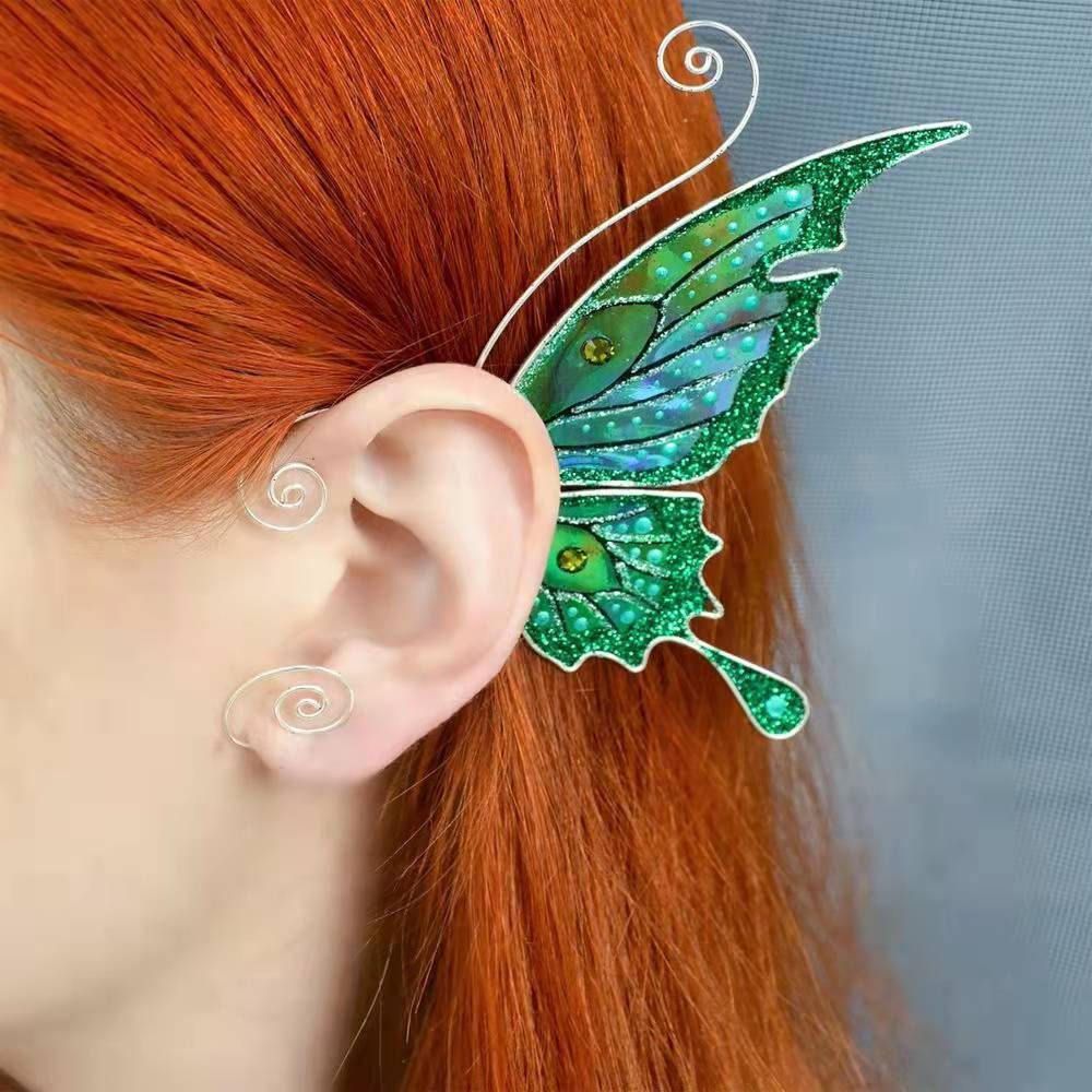 Butterfly Dragon Fish Animal Lady Ear Clip Ear Sleeve Pendant Without Perforation Fairy Cosplay Jewelry Party Gift Ear Cuffs