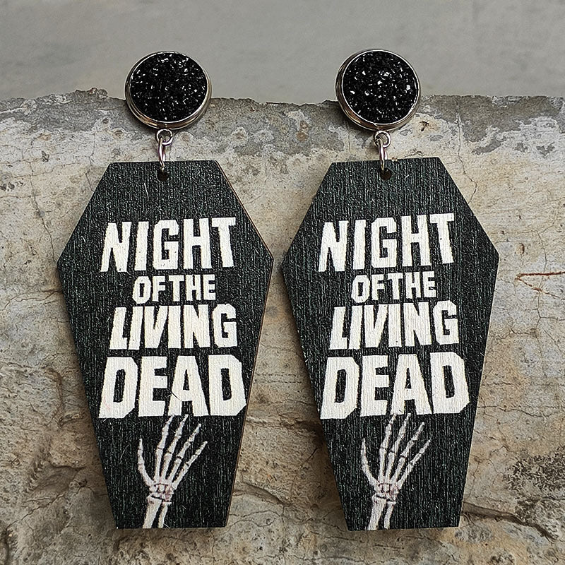 Halloween Horror Eardrop Grave Undead Bat Cross Coffin Earrings