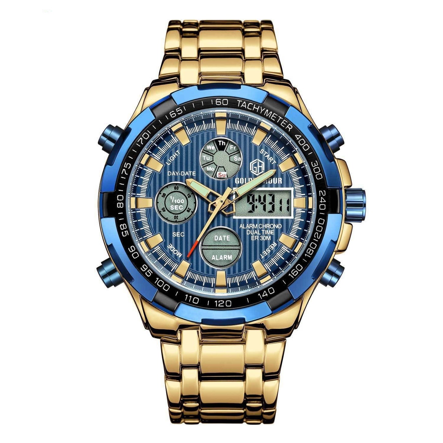 Men's Calendar Alloy Sports Multi-function Watch