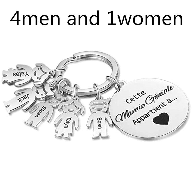 Stainless Steel Boy and Girl Keychain