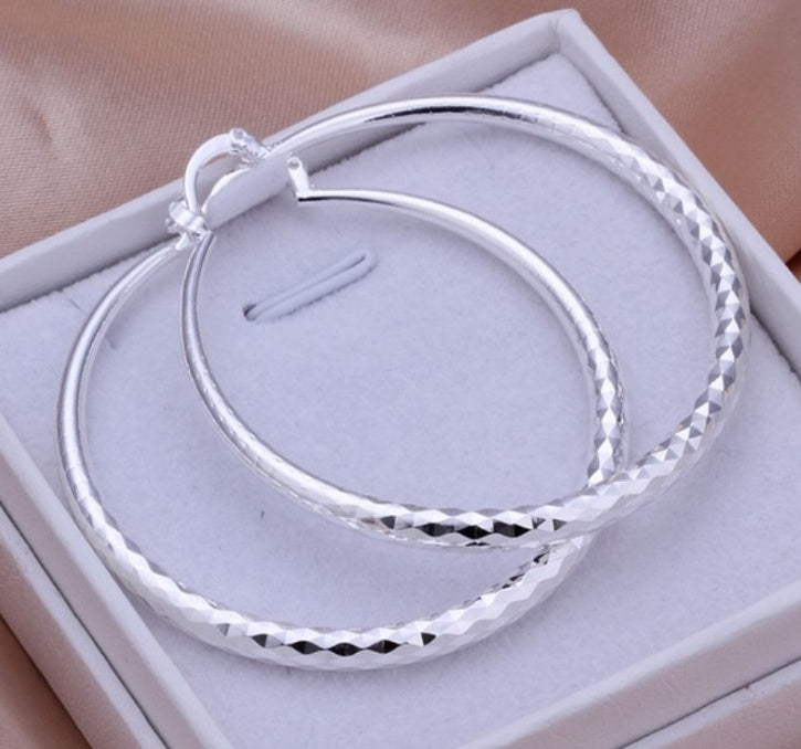 925 Silver Exaggerated Large U-Shape Hoop Earrings