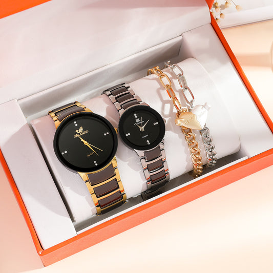 Heartfelt Duo: Couple's Watch & Bracelet Set