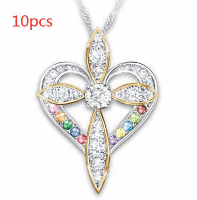 Fashion Love Heart Shaped Cross Pendant