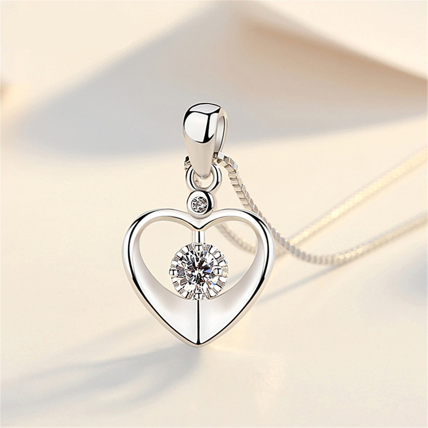 Heart Pendant Necklace Simple Couple Clavicle Chain