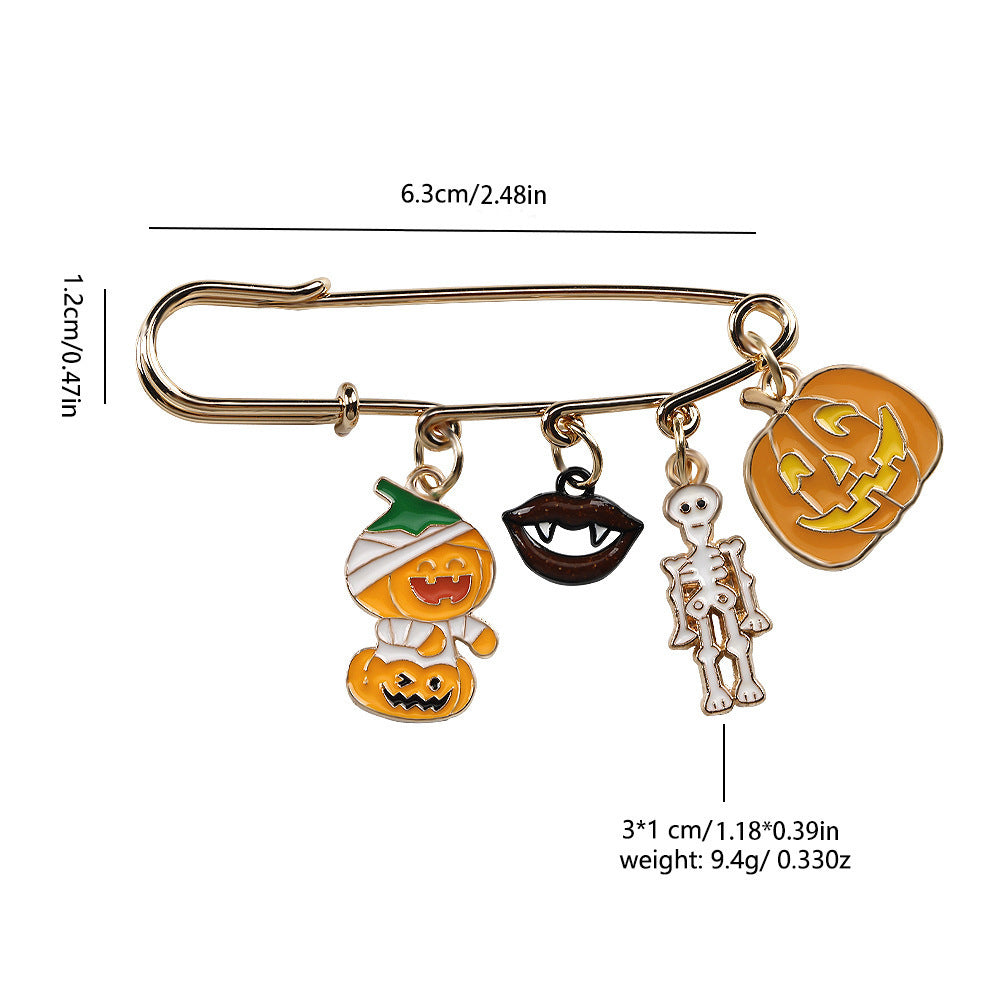 Halloween Funny Pumpkin Brooch Cartoon