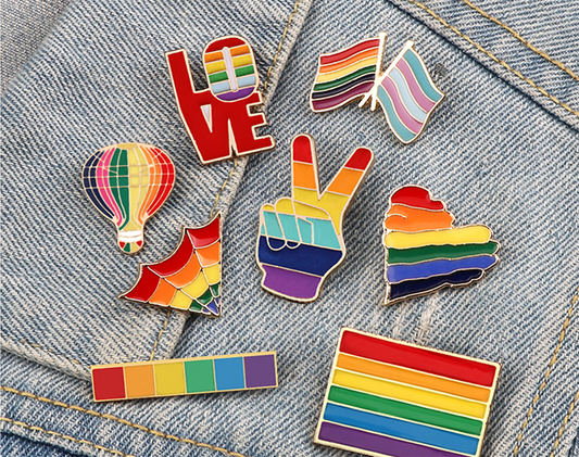 New Creative European And American Six Color Rainbow Brooch