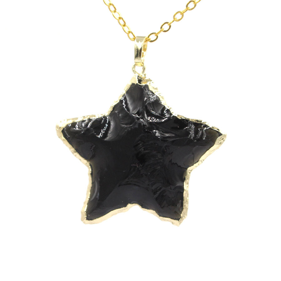 Star Moon Faceted Pendant White Crystal