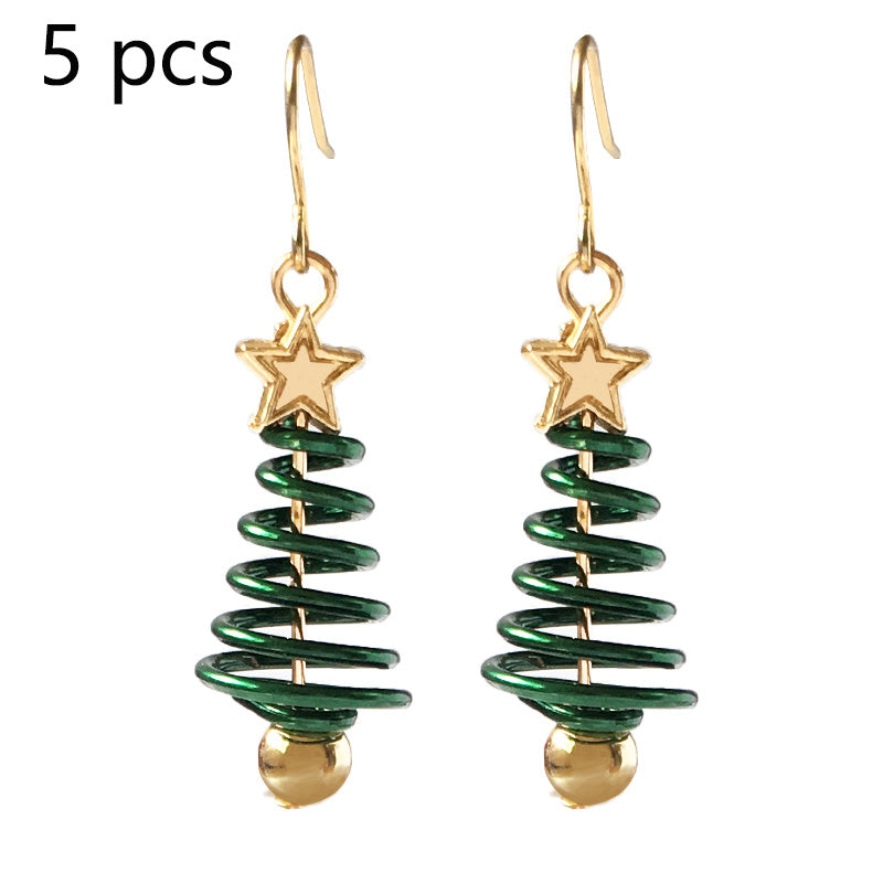 Christmas Tree and Star Dangle Earrings