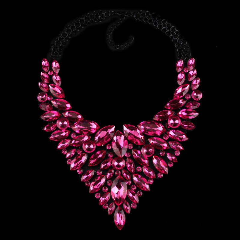Alloy Rhinestone Necklace Luxury Full Diamond Sweater Chain