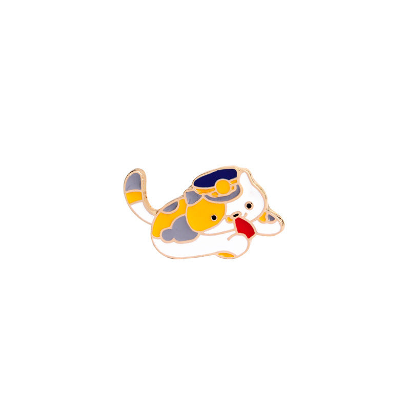 Brooch Cartoon Cute Stay Cute Animal Kitty Expression