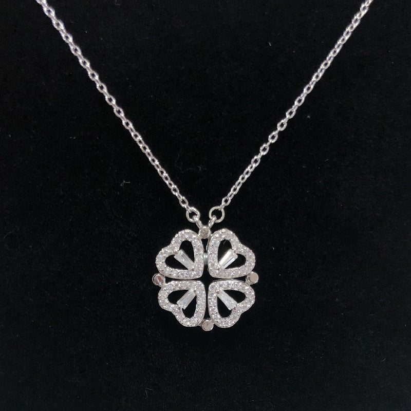 Heart-to-heart Four-leaf Clover Necklace