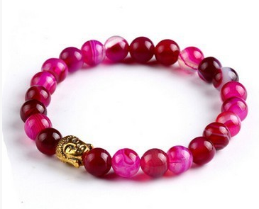 Europe and the United States fashion lava rock natural stone Buddha head Golden Buddha men and women bracelet