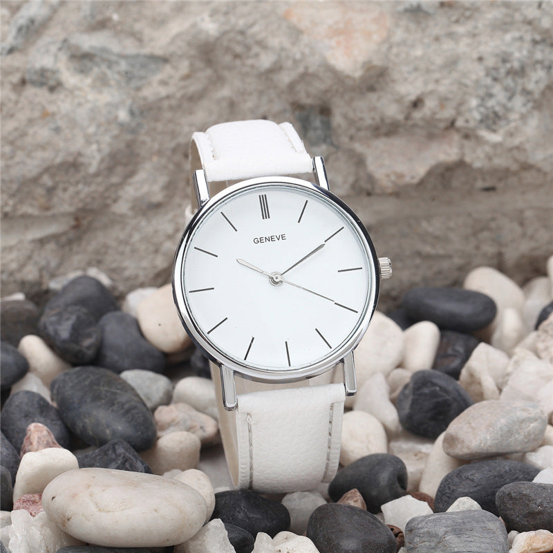 Geneva silver strap watch