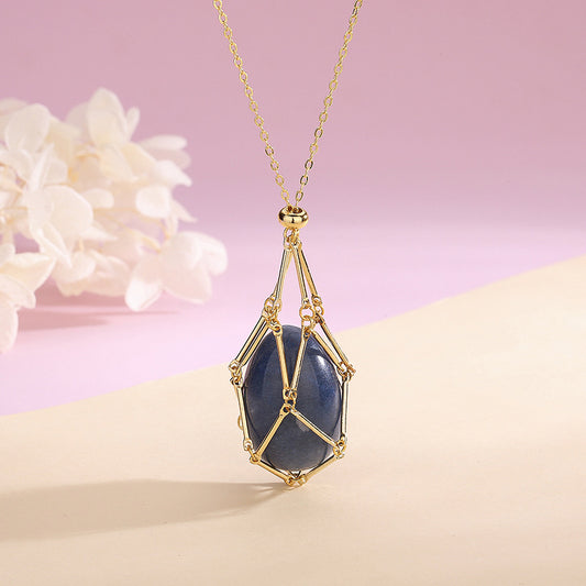 Spring 2023 New Natural Energy Crystal Pendant Ins Niche Design Valentine's Day Bag Bag Peace Necklace