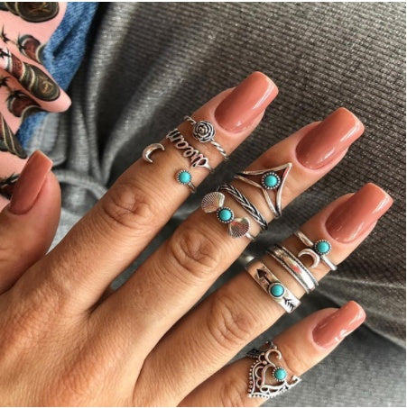 Gold Boho & Vintage Stackable Ring Set