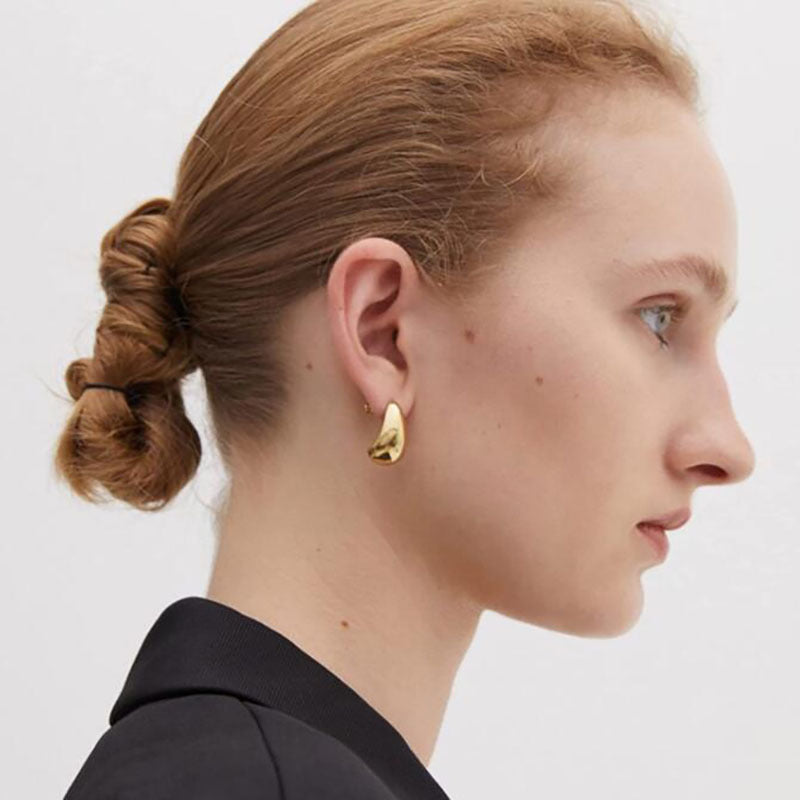 Chic Metal Drop Earrings: Golden & Silver Geometric Designs