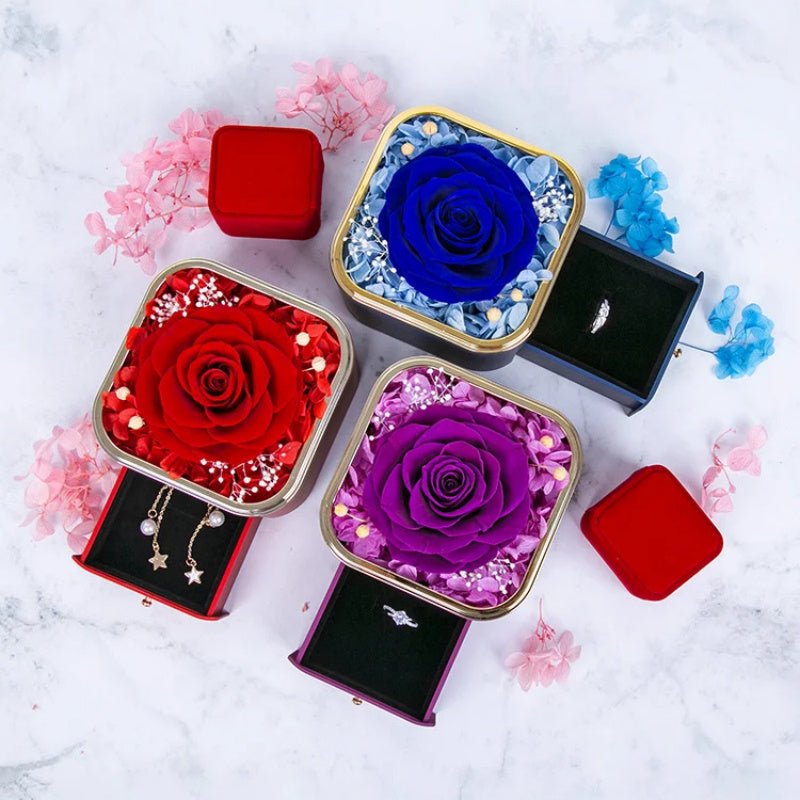 Preserved Rose Drawer Jewelry Gift Box