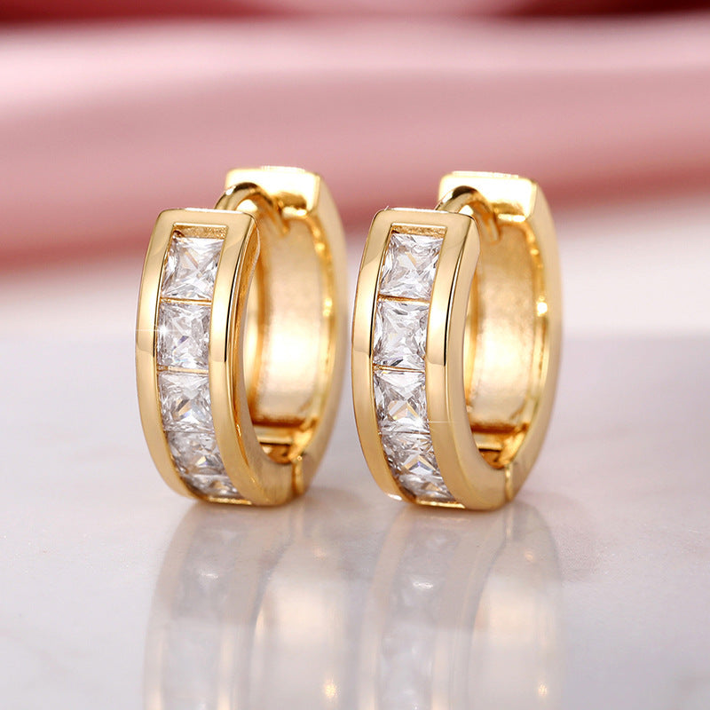 White Gold Plated 15mm Hoop Crystal Earrings with Swarovski Crystals
