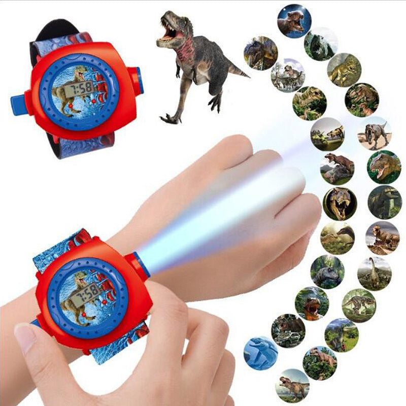 Cartoon Electronic Watch 3D Dinosaur 24 Picture Projection Watch Baby Fun Luminous Toy