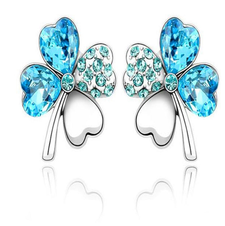 Four-leaf clover crystal full earring earrings