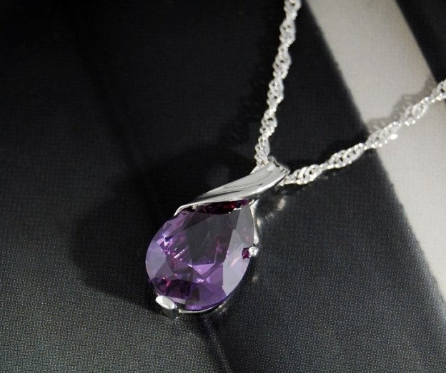 2014 New Arrival 925 Sterling Silver Pendant Shiny Silver Necklace with AAA Zircon Austrian crystals Jewelry for women RJ141