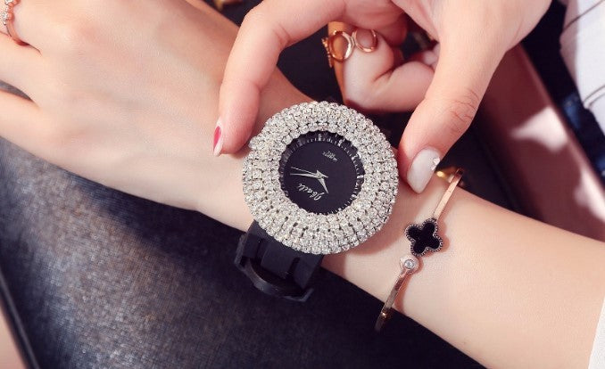 New Silicone Watch Women's Fashion Korean Style High-end Diamond Starry Sky