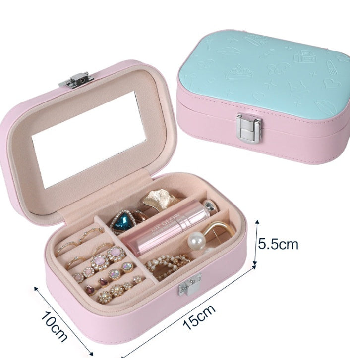 Portable Travel Jewelry and Cosmetic Storage Box