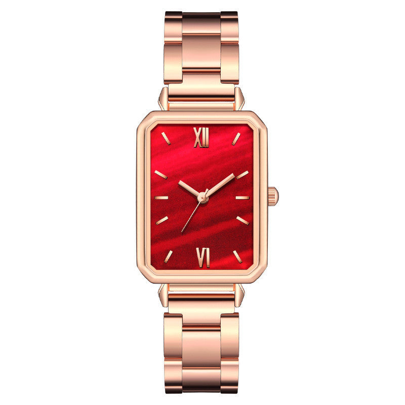 Women's Fashion Casual Square Steel With Quartz Watch