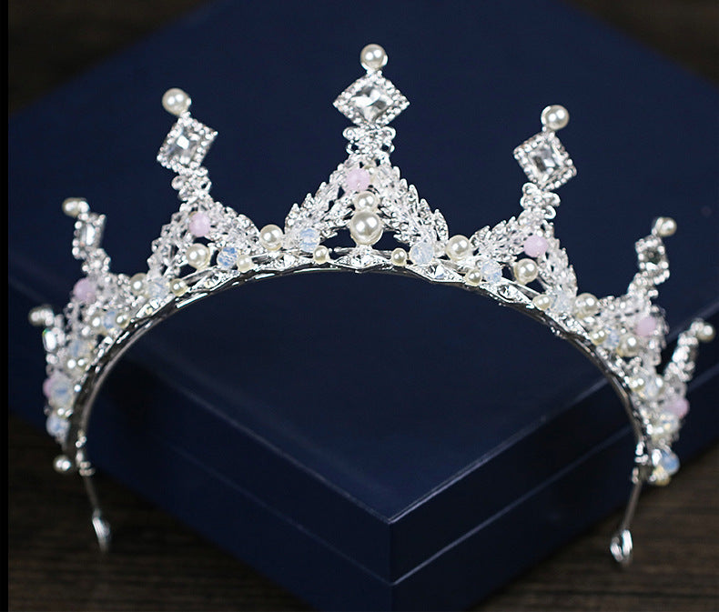 Alloy Pearl Diamond Bridal Crown Jewelry