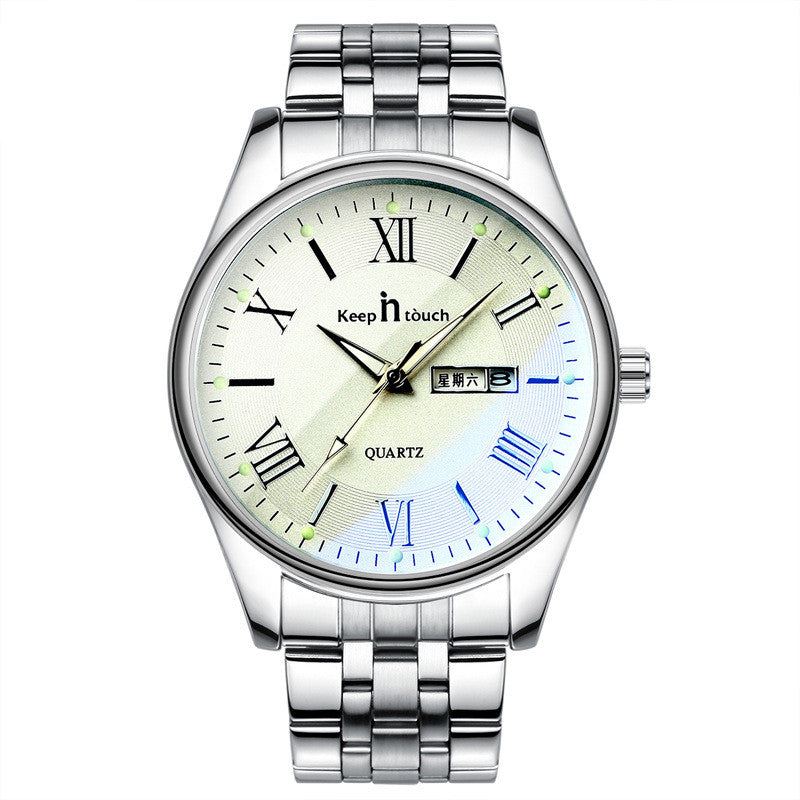 Steel belt men's waterproof watch