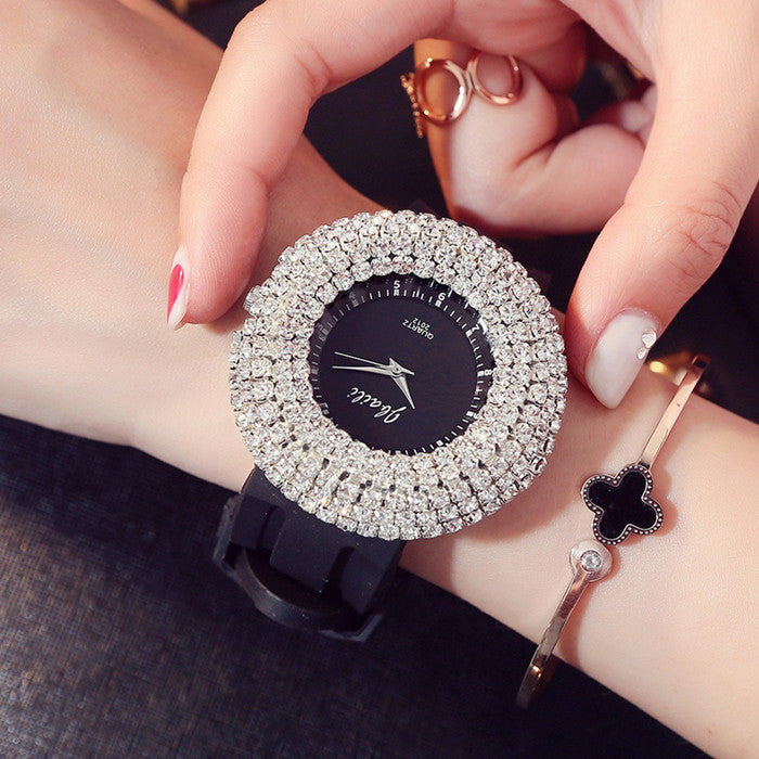 New Silicone Watch Women's Fashion Korean Style High-end Diamond Starry Sky