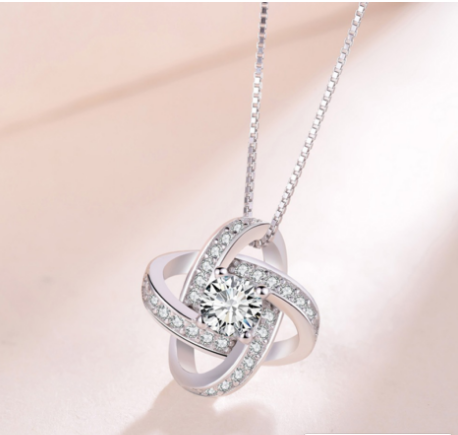 925 Sterling Silver Necklace For Women Forever Heart AAA Zircon Mosaic Necklaces & Pendants Gift