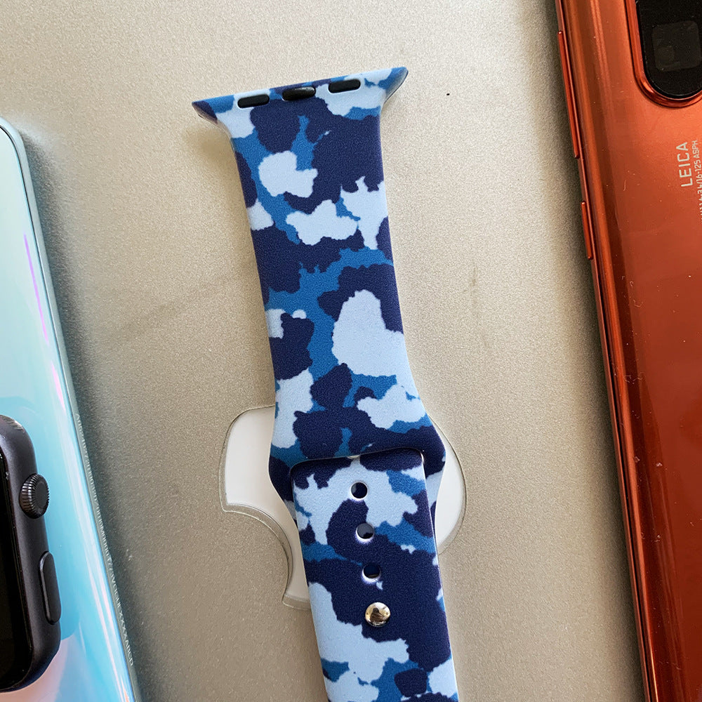 Compatible with Apple, Watch Iwatchse Printed Silicone Strap Pattern