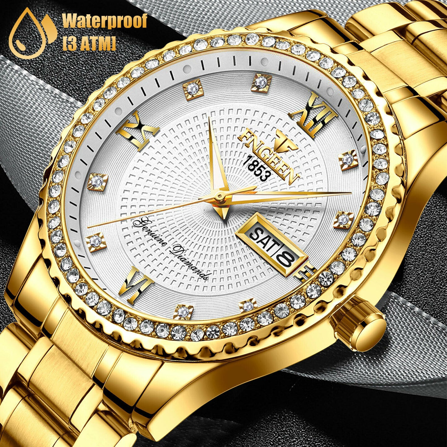 Waterproof Men Quartz Analog Watch Classic Stainless Steel Business Wristwatch