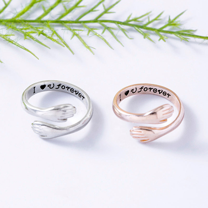 Adjustable I Love You Forever Hug Rings For Women Men