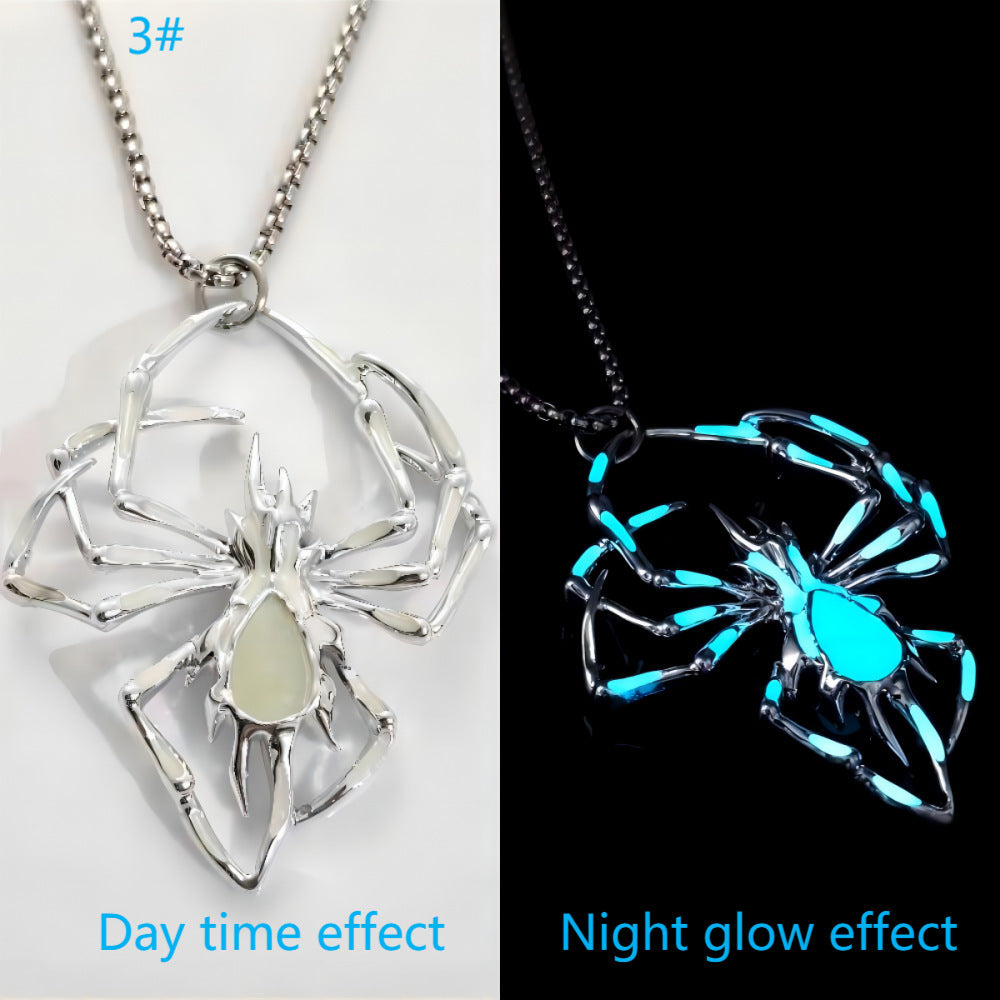 Luminous Stereo Spider Necklace - Glow-in-the-Dark Halloween Jewelry