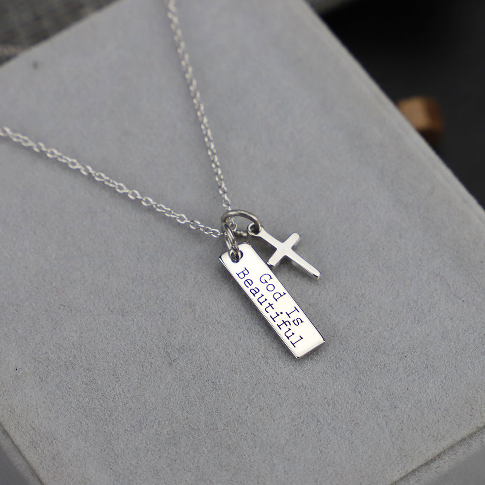 925 Silver Cross Pendant Necklace